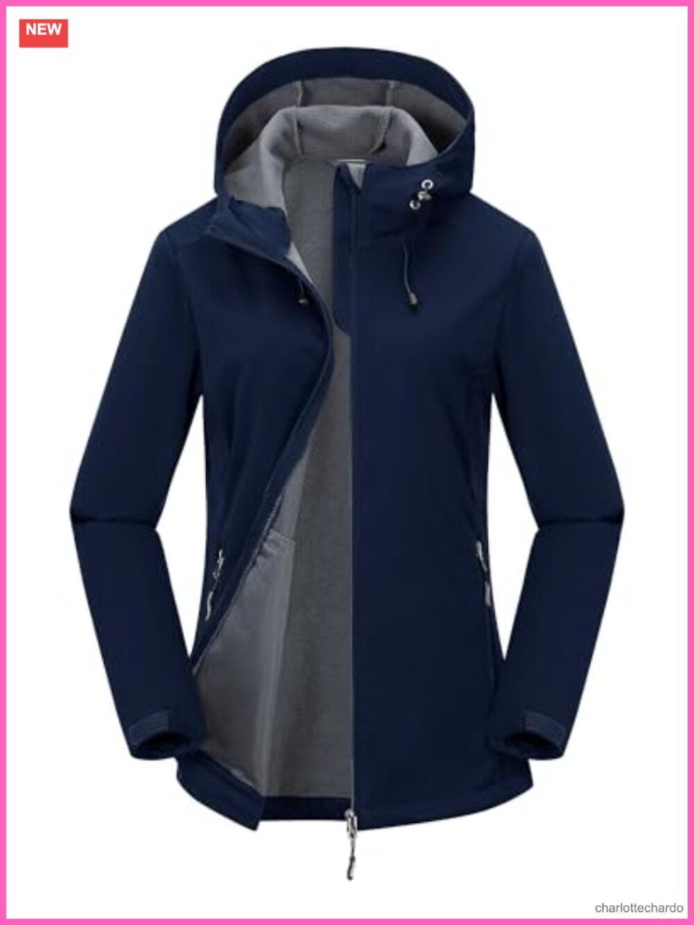 Women's Softshell Waterproof Fleece Lined Hooded Jacket